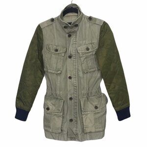 J Crew Green Quilted Boyfriend Fatigue Utility Jacket
